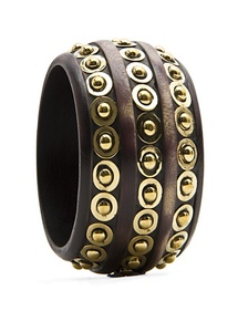 Bracelet en bois rétro pentagramme, design large et exagéré avec rivets, fait main, étanche, haute qualité, accessoire unisexe moderne - Product Image 2