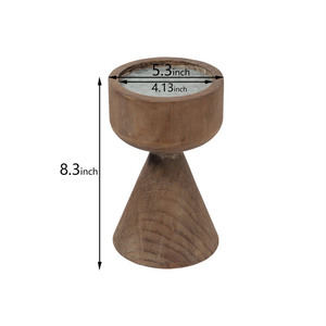 เชิงเทียนไม้ทำมือสุดหรูสไตล์ฟาร์มเฮาส์ทรงสูงแบบเรียบง่ายสไตล์ชนบทสำหรับตกแต่ง - Product Image 4