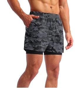 Pantalones Cortos Deportivos con Estampado de Camuflaje para Caza, Senderismo, Gimnasio, Entrenamiento, Correr, Verano, Poliéster, con Cordón, Yoga - Product Image 2