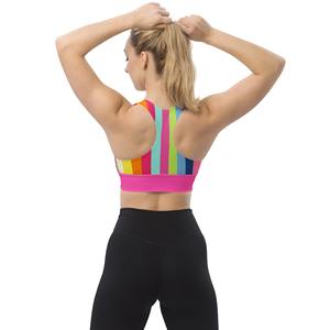 Sujetador deportivo de alto soporte para mujer, transpirable, sin costuras, ajuste ceñido, para correr y yoga, con estampado digital y espalda cruzada, venta al por mayor personalizada - Product Image 2