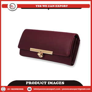 Nueva Cartera de Mano para Mujer, 100% Cuero Genuino, Color Borgoña, para Uso Diario, Carteras de Mano Modernas al por Mayor - Product Image 3