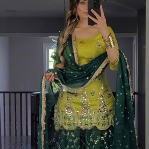 Ropa musulmana, nuevo diseñador, traje Salwar para mujer con Kameez para mujer pakistaní, precio más bajo, traje multicolor Punjabi Dhoti Salwar - Product Image 1