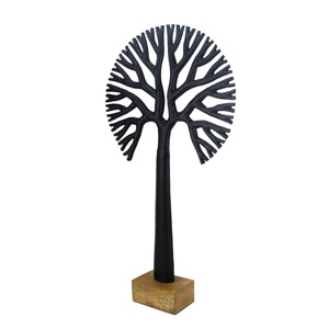Handcrafted with for Aluminum Tree Sculpture Handmade Artistic Modern Tabletop Decor for Living Room Round Foliage Design - Product Image 4