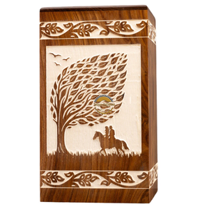 AYAANS Rosewood wooden Hand Carved Wooden Hot Selling cremation Urn <b>Box</b> for Adult Ashes Wholesale Cremation Urns (6X6X11)IN - Product Image 2