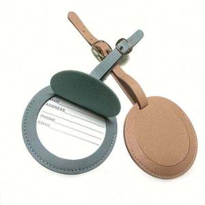 Étiquettes de bagages personnalisées en similicuir PU souple, motif lettres, de luxe, durables, avec boucle, les plus populaires - Product Image 1