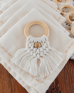 Minimal <b>White</b> Macrame Napkin Ring Suitable For Party Restaurant Hotel Cafe <b>Dining</b> <b>Table</b> And Elegant <b>Table</b> Decor Accessory - Product Image 1