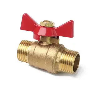 China Brass Ball Valve DN15 NPT BSP Thread Brass Valve With Butterfly Handle