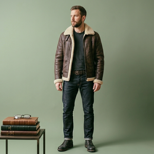 Veste en cuir véritable pour homme de qualité supérieure pour l'automne et l'hiver, style streetwear, teinture unie, avec service OEM, veste pour homme - Product Image 1