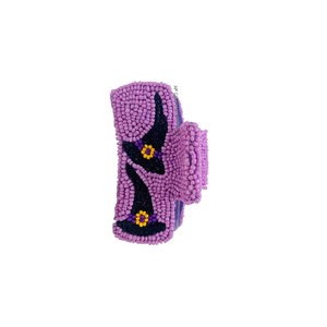 Pinzas de Pelo Moradas con Cuentas Hechas a Mano y Diseño de Sombrero de Bruja para Mujeres, Ideales para Fiestas de Halloween y Eventos - Product Image 6