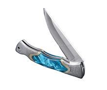 Couteau de chasse Bowie de haute qualité en acier inoxydable Stigma, manche en bois, étui en cuir, lame à pointe fixe, couteau d'extérieur - Product Image 1