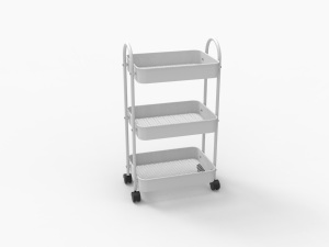 4 Wheel metal Multi-tier Salon Trolley Lumetal Storage Holders & Racks Floor Type Living Room Non-folding Three-layer 46x30x77cm - Product Image 5