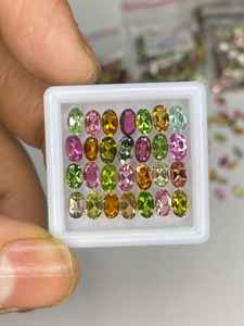 Lot de pierres précieuses de tourmaline facettées multicolores, taille ovale, pierres brutes 3x5mm 6x4mm 7x5mm 6x8mm pour la fabrication de bijoux - Product Image 4