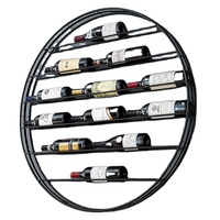 Organisateur mural circulaire moderne en métal de luxe pour 6 bouteilles – Présentoir à vin écologique – Conçu par WB Inc India