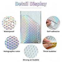 Pochette d'expédition métallique personnalisée en polybulle brillante pour cosmétiques, bijoux, vêtements, perruques – Emballage imprimé avec traitement de surface
