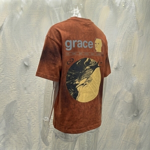 T-shirt à manches courtes pour homme imprimé neige, col rond, en polyester tricoté, décontracté, respirant, coupe classique, logo sur le devant - Product Image 6