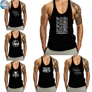 2023 Custom Designs Men's Gym <b>Running</b> Tank Top Breathable Polyester Sports Plain Stringer Fitness Gym Tops Hot Sales - Product Image 4