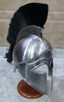 Casque de Centurion Romain Médiéval avec Crête en Crin Noir Fait Main en Acier Grec Spartan pour Reconstitutions Historiques et Costumes de Fête d'Halloween
