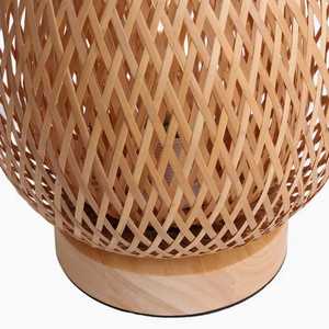 Lampe de table en bambou naturel tissé pour chambre à coucher, salon, décoration intérieure et éclairage intérieur - Product Image 4