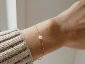 Dainty Gold Pearl <b>Bracelet</b> Single Piece Tiny Pearl Jewelry June Birthstone Elegant Handmade <b>Bracelet</b> for Women Gift - Product Image 4