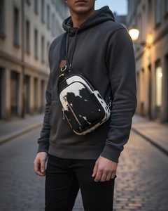 Sac de Poitrine de Luxe en Cuir Véritable pour Hommes et Femmes, Sac Bandoulière Vintage en Peau à Poils Naturels, Anti-Vol et Imperméable - Product Image 1