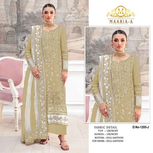 Ropa india y pakistaní de georgette sintético con bordados, traje largo con encaje bordado, salwar kameez para Eid. - Product Image 4
