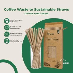 Pajitas Ecológicas Aaroyaa de Cáscara de Café Biodegradables y Libres de Plástico de 6 mm y 8 mm para Bebidas Frías, Smoothies y Batidos - Product Image 4