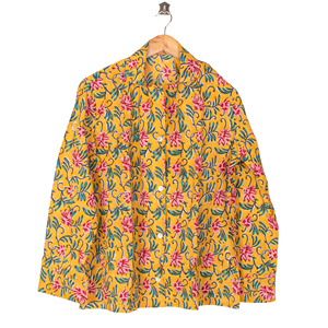 Conjunto de pijama de algodón estampado floral hecho a mano en India para mujer, ropa de dormir tejida, traje de descanso con cintura con cordón. - Product Image 6