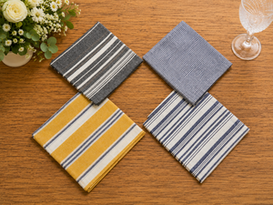 Blue Striped Cotton <b>Linen</b> <b>Cloth</b> Napkin Reusable Dinner <b>Table</b> Napkin Fade Resistant Machine Washable for Home Wedding Restaurant - Product Image 5