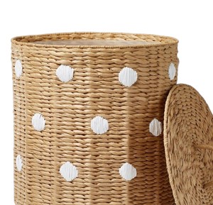 Water Hyacinth <b>Basket</b> with Lid Handmade Laundry <b>Storage</b> <b>Basket</b> for Clothes <b>Toys</b> Blanket Nursery Home Organization - Product Image 4