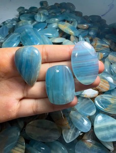 Lot en gros de cabochons de calcite bleue naturelle de qualité, pierres précieuses de taille libre pour la fabrication de bijoux fins - Product Image 3