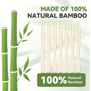 Stuzzicadenti in Legno da 3,5 Pollici, 200 Pezzi, Forchette Decorative e Spiedini per Antipasti, Bevande e Feste - Product Image 3