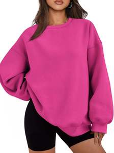 <b>Women's</b> Oversized Hooded <b>Sweatshirt</b> Printed <b>Black</b> Drop-Shoulder Long Sleeve Knitted Cotton Casual Pullover Front Anti-Pilling - Product Image 5