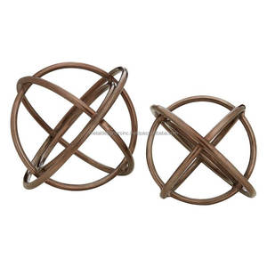 Set de 2 esculturas de bolas de bronce, decoración de Mesa para el hogar, oficina, escritorio, sala de estar, artículo de regalo decorativo disponible en diferentes colores - Product Image 2