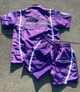 Conjunto de Chaqueta Corta y Pantalones Cortos Deportivos Personalizados de Dos Piezas, Chaqueta Corta con Cierre de Cremallera, Ropa Deportiva de Nailon y Poliéster para Hombre - Product Image 6