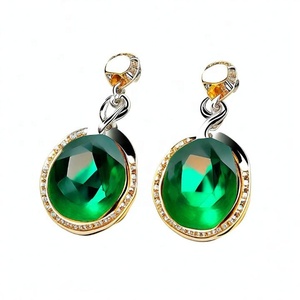 Pendientes colgantes de piedras preciosas de plata esterlina de lujo para mujer, joyería de piedra verde para mujeres y niñas - Product Image 3