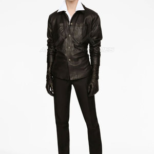 Camisa de Cuero Estilo Vaquero, Ajuste Cómodo, Cuero Suave de Primera Calidad, Sensación Ligera, Estilo para Uso Diario - Product Image 2