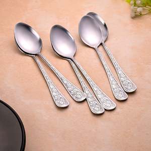<b>Set</b> of 6 <b>Silver</b> Filigree Dinner Serving <b>Tea</b> Spoons with Long Handle 15ml Capacity for Commercial Use for Hotels - Product Image 6