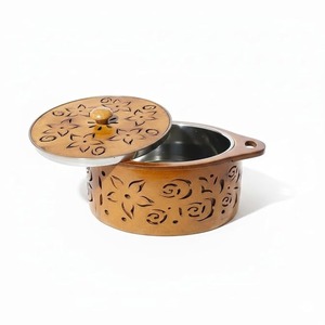 Boîte à roti en bois artisanale avec couvercle, rangement traditionnel pour chapati, chauffable, écologique, isotherme, pour la cuisine et la salle à manger - Product Image 6