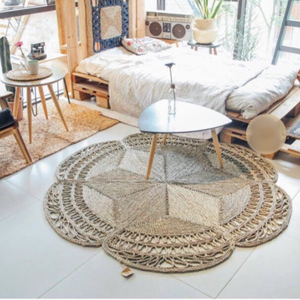 Alfombra AURORA POTS AUW027 de Jacinto de Agua, Hecha a Mano, Estilo Bohemio, Ecológica, Apta para Mascotas, Antideslizante, de Pelo Corto, para Sala de Estar - Product Image 6