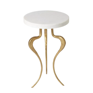 Table d'appoint ronde en métal et verre, faite à la main, dernière collection de tables basses avec finition dorée, meubles de décoration pour la maison - Product Image 6