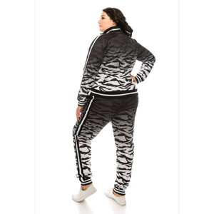 Ensemble de survêtement décontracté d'hiver pour femmes, grande taille, coupe ajustée, pour la course, la gym et l'entraînement, imprimé personnalisé sur le devant, vente en gros - Product Image 2
