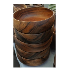 Juego de 5 Tazones para Ensalada de Madera de Acacia Natural, Tazones Apilables Ecológicos de Primera Calidad para Cereales, Sopa, Arroz, Fruta y Bocadillos - Product Image 2