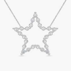 Wholesale 14k Gold Lab Grown Diamond Star Pendant <b>Necklace</b> High Quality Minimalist Fine Jewelry Manufacturer Custom Gold Jewelry - Product Image 3
