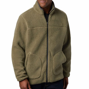 Chaqueta de lana gruesa con cremallera para hombre, abrigo de invierno con cuello alto y bolsillos - Product Image 1