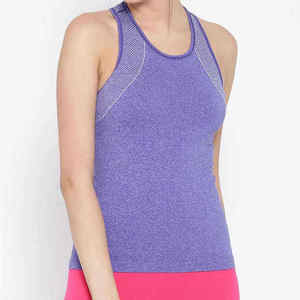 Custom Wholesale New <b>Women</b> tank <b>Top</b> Best Design Style Short Sleeve Short Tank <b>Top</b> Casual <b>Mesh</b> Panel Tank <b>Top</b> Scoop Neck - Product Image 1
