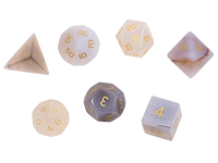 Dés en pierre de haute qualité, agate grise cristalline, pierres précieuses naturelles pour la guérison par le reiki, ensemble de dés gravés sur mesure, cristal viking.