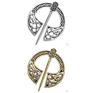 Broche de châle vintage celtique viking, attache de cape médiévale, design nœud nordique, accessoire décoratif pour vêtements - Product Image 6