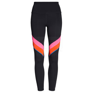 High Waist Women's Premium Customizable <b>Leggings</b> Full Length Color Blocked Geometric <b>Pattern</b> Sporty Stretch Breathable 180g - Product Image 1