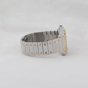 Montre élégante en alliage carré à quartz, sertie de diamants, style hip-hop, montre de luxe pour hommes - Product Image 3