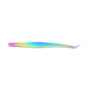 แหนบปลายโค้งเรียวเล็กพิเศษ Rainbow Ultra Fine Tip พร้อมปลายไฟเบอร์ บรรจุภัณฑ์มีโลโก้ สำหรับต่อขนตา คุณภาพสูง แบรนด์ดัง อุปกรณ์เสริมความงาม - Product Image 2